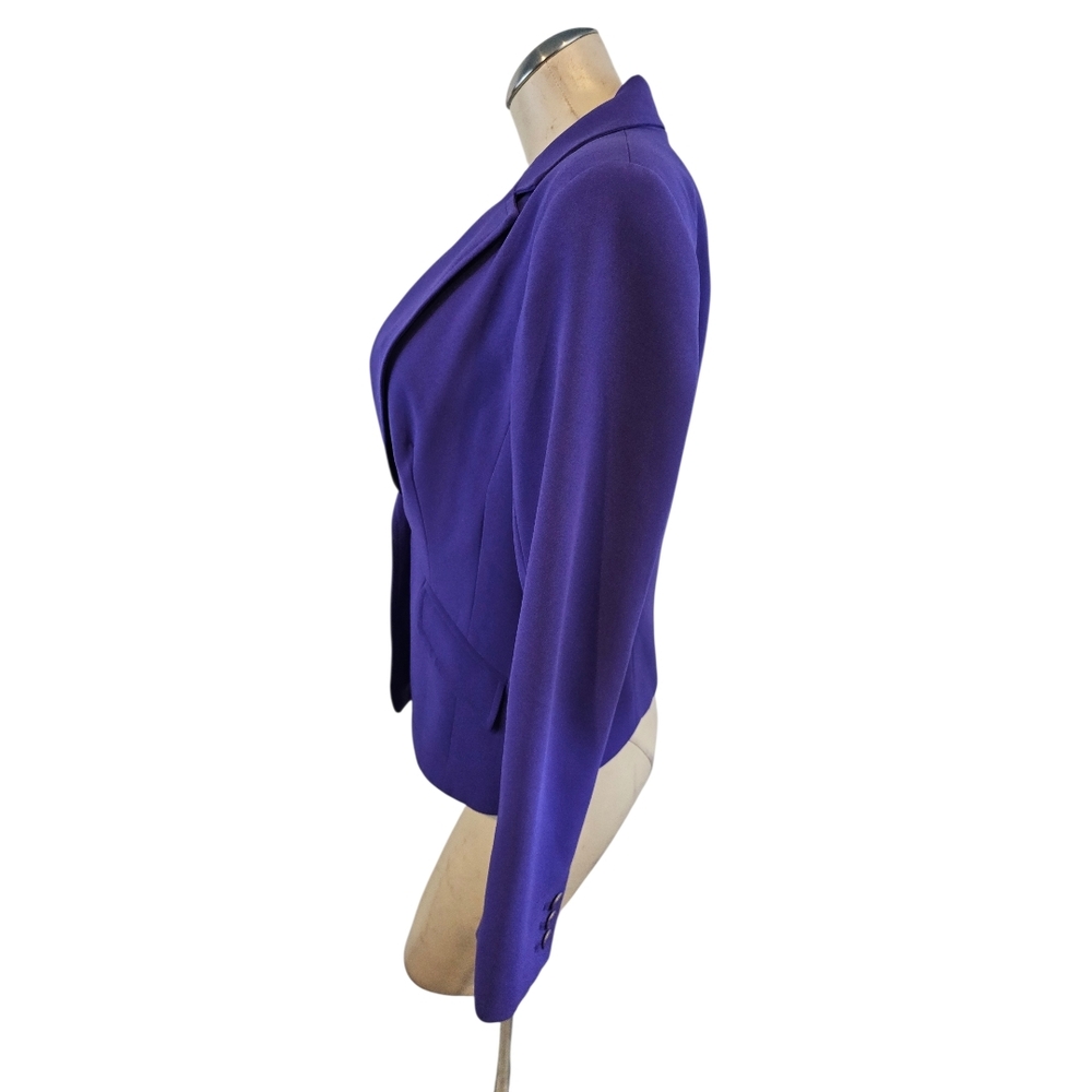Trina Turk Size 8 Purple Blazer Single Button Closure Jacket - Picture 7 of 10